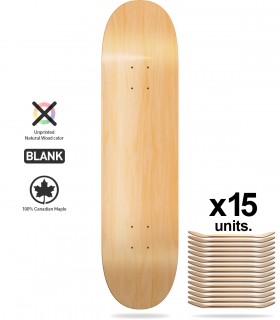 Planche de skateboard en bois d'érable vierge de 20,3 cm à monter soi-même,  planche à roulettes à double déformation, planche de skate naturelle