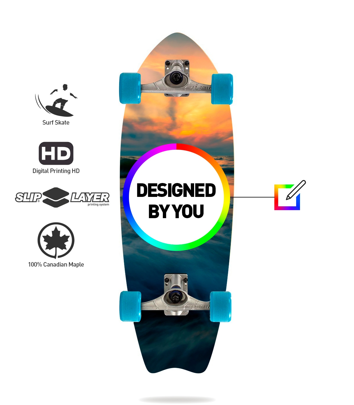 rol Samenpersen ui Surf Skate - Custom Graphic - Make Your Design FREE