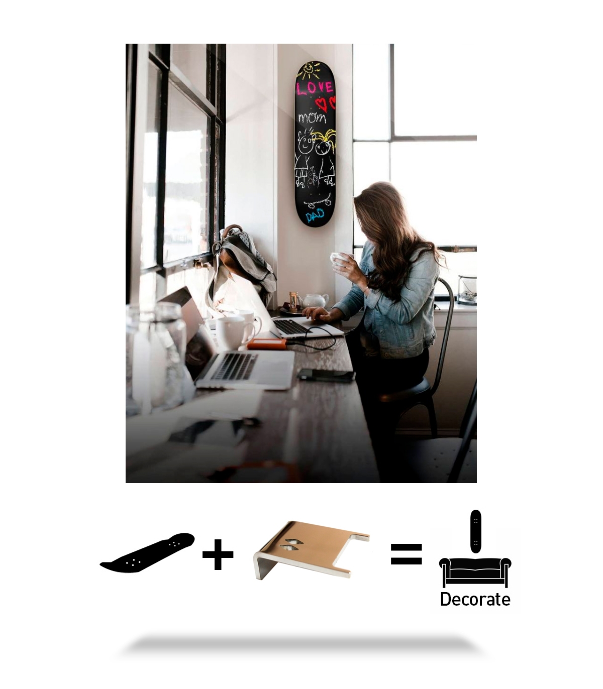 HIDEit Deck Mount Support mural pour planche de skateboard -  France